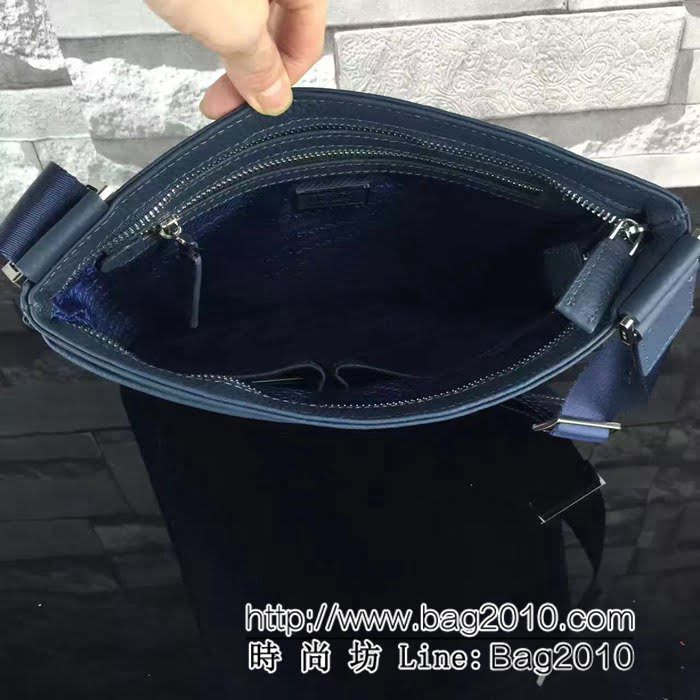 普拉達PRADA原單 最新款0016藍色 原版荔枝紋單肩斜挎包 官網同步PHY1167